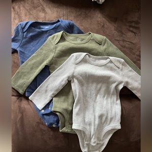 Long sleeve waffle material onesies
